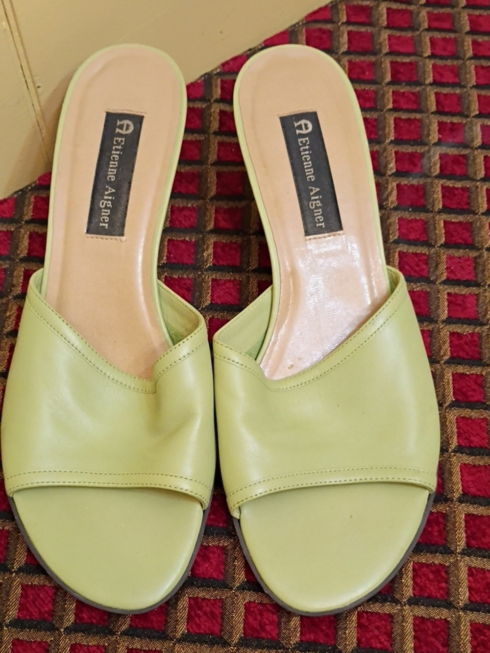 Etienne Aigner Green Green Slip-On Mules